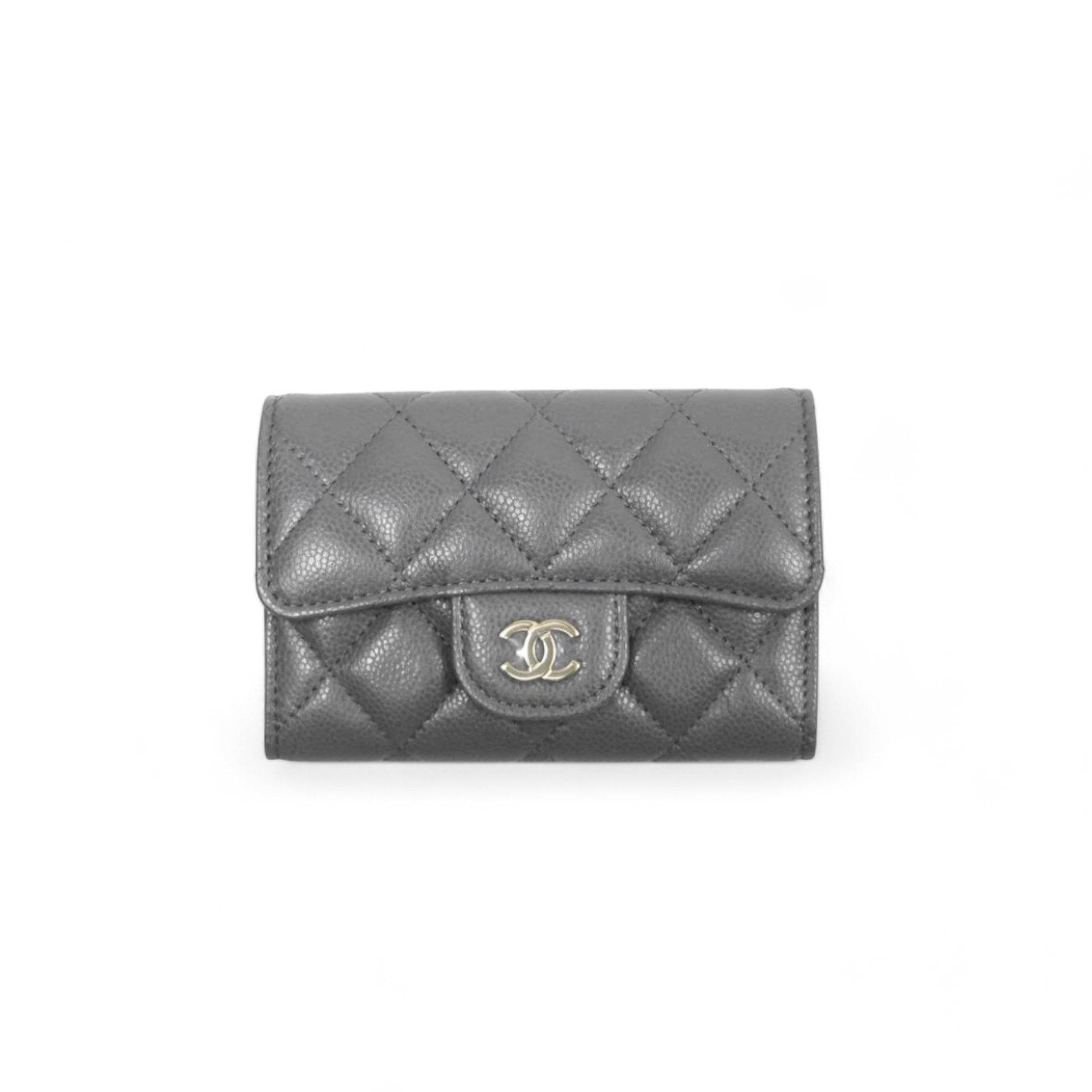 Chanel Grey Flap Cardholder