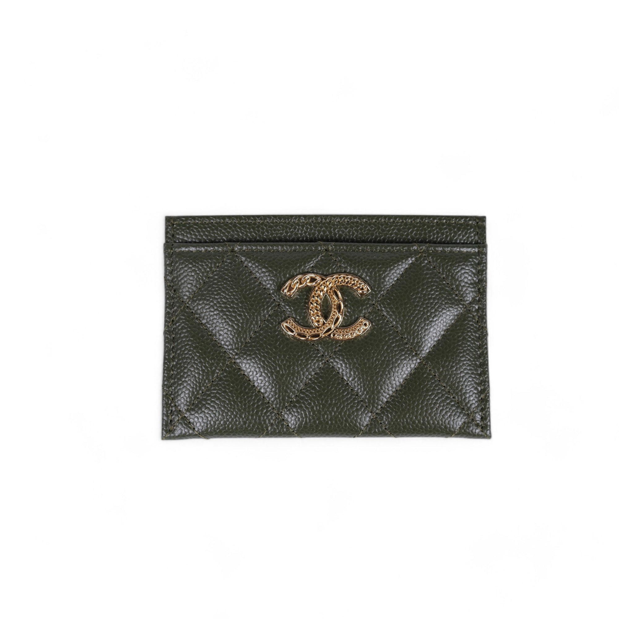 Chanel Dark Green Flat Cardholder