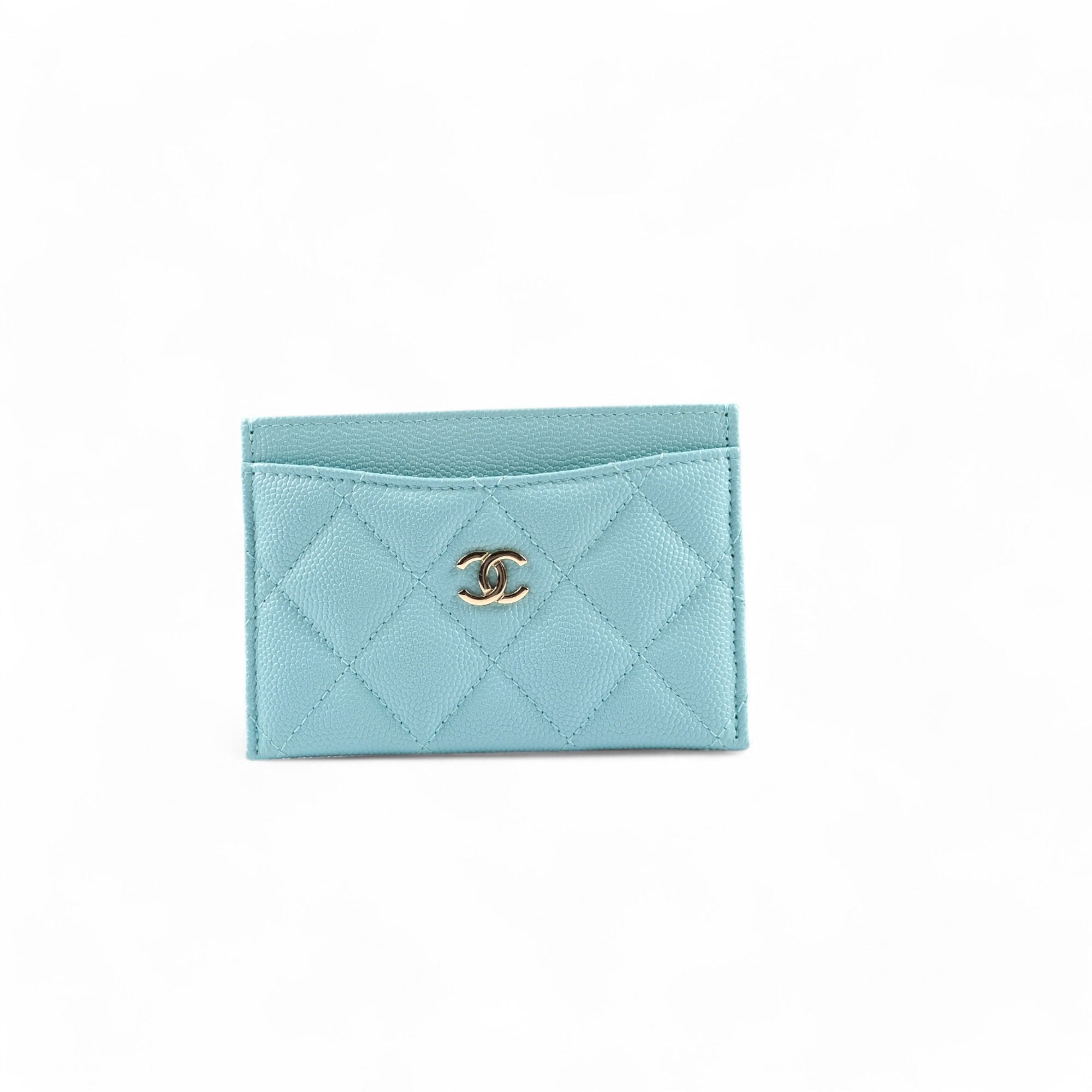 Chanel Flat Tiffany Blue Cardholder
