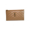 Saint Laurent Chevron Leather Pouch – Brown