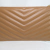 Saint Laurent Chevron Leather Pouch – Brown