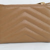 Saint Laurent Chevron Leather Pouch – Brown