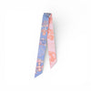 Hermes Blue & Pink Flower Twilly