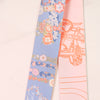 Hermes Blue & Pink Flower Twilly
