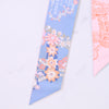 Hermes Blue & Pink Flower Twilly