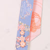 Hermes Blue & Pink Flower Twilly