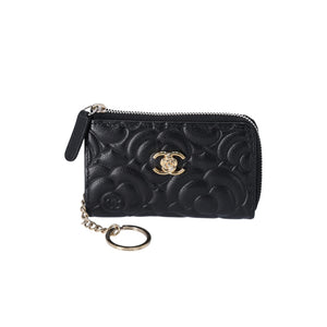 Chanel Black Camellia Keypouch