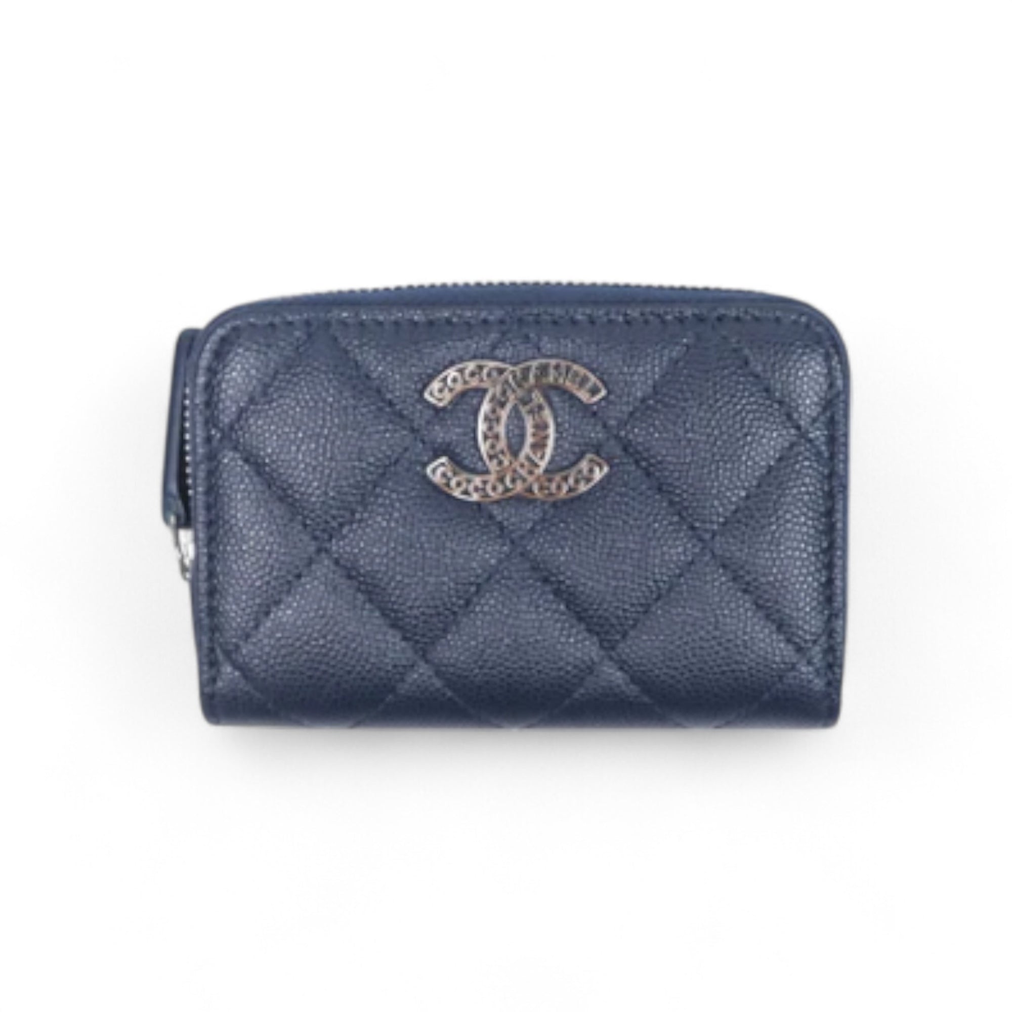 Chanel Navy Zippy Cardholder