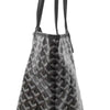 SLG Luxury black Goyard Saint Louis tote bag in signature chevron canvas with leather handles, side profile view